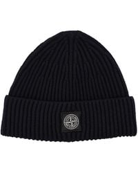 Stone Island - Logo Patch Beanie Cap - Lyst