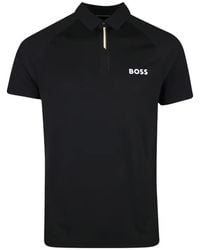 BOSS - Solid Shirt Collar Polo - Lyst