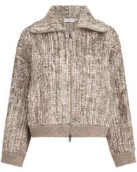 Brunello Cucinelli - Textured Mock Collar Sweater - Lyst