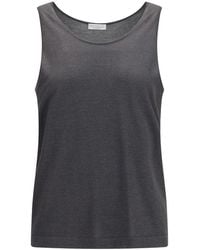 Brunello Cucinelli - Embellished Round Neck Top - Lyst
