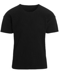 Homme Plissé Issey Miyake - Pleated Textured Short-Sleeved Top With Boxy Silhouette - Lyst