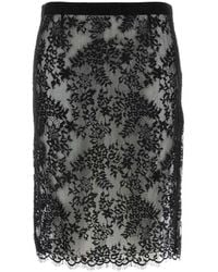 Saint Laurent - Midi Silk Skirt - Lyst