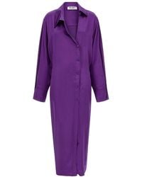 The Attico - Shirt Collar Midi Dress - Lyst