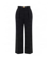 Elisabetta Franchi - Straight Flat Front Pant - Lyst