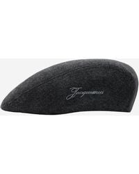 Jacquemus - Dark Embroidered Flat Beret Hat - Lyst
