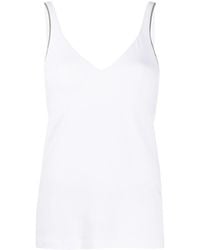 Brunello Cucinelli - Solid V Neck Top - Lyst