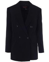 Max Mara - Solid Peaked Lapel Blazer - Lyst