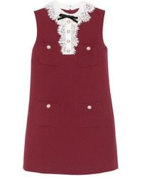 Self-Portrait - Round Neck Mini Dress - Lyst