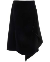 Dries Van Noten - Velvet Midi Skirt With Slit - Lyst