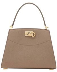 Ferragamo - Taupe Studio Xs Satchel - Lyst