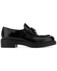 Prada - Brushed Leather Loafers - Lyst