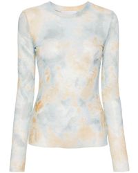Erika Cavallini Semi Couture - Sky Long Sleeve Printed T-Shirt - Lyst