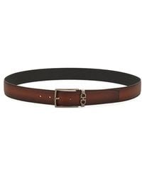 Ferragamo - Textured Logo Buckle Belt - Lyst