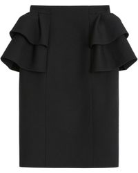 Valentino Garavani - Wool And Silk Midi Skirt - Lyst