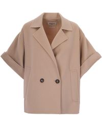 Max Mara - Solid Notched Lapel Trench Coat - Lyst