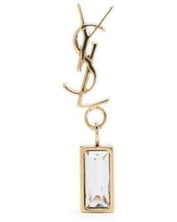 Saint Laurent - Golden Cassandre Rhinestones Single Earring - Lyst