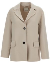 Max Mara - Solid Notched Lapel Blazer - Lyst