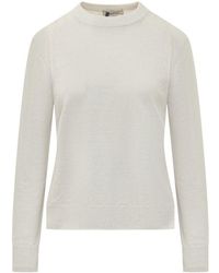 Max Mara - Solid Crew Neck Sweater - Lyst