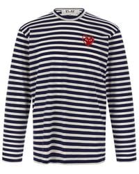 Comme des Garçons - Logo Patch Stripes T-Shirt - Lyst