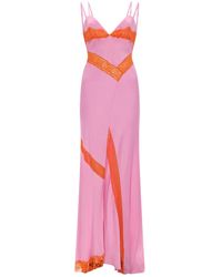 MSGM - Lace-Trim Dress Acetate - Lyst
