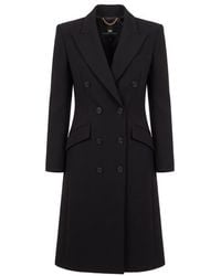 Elisabetta Franchi - Peaked Lapel Trench Coat - Lyst