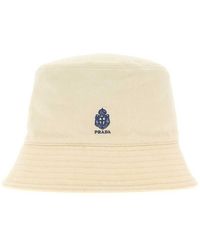 Prada - Logo Textured Bucket Hat - Lyst