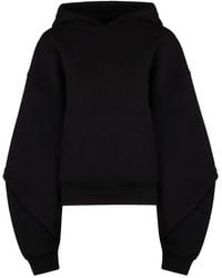 Mugler - Oversized Cotton Hoodie Hoodies - Lyst