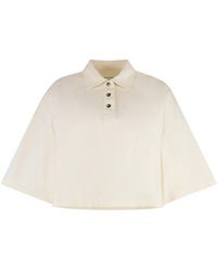 Bottega Veneta - Bottega Veneta Cropped Cotton Piqué Polo - Lyst