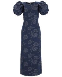 ROTATE BIRGER CHRISTENSEN - Dress With Puff Sleeves - Lyst