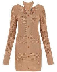 ANDREADAMO - Biscuit Mesh Mini Dress - Lyst