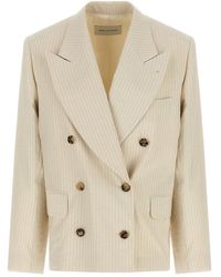 Dries Van Noten - Striped Peaked Lapel Blazer - Lyst