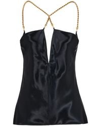 Ferragamo - Silky Top With Golden Chain Strap - Lyst