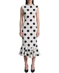 Jacquemus - Palmier Polka Dots Midi Dress With Cut-Out Detail - Lyst