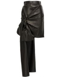McQueen - Maxi Bow Leather Skirt - Lyst
