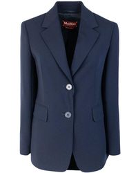 Max Mara - Solid Notched Lapel Blazer - Lyst