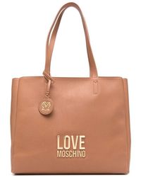 Love Moschino - Logo Plaque Large Tote - Lyst