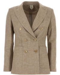 Max Mara - Cappuccino Linen Blend Targa Blazer - Lyst