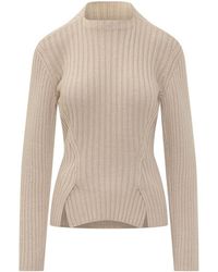Victoria Beckham - Knitted Mock Collar Sweater - Lyst