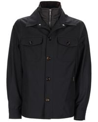 Moorer - Solid Shirt Collar Jacket - Lyst
