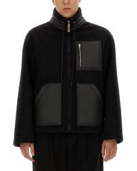 Moschino - Textured Mock Collar Jacket - Lyst