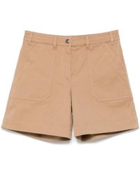 Moncler - Cotton Gabardine Shorts - Lyst