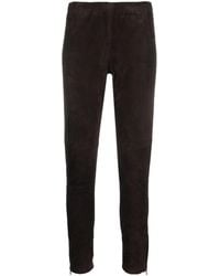 P.A.R.O.S.H. - Slim-Fit Suede Trousears - Lyst