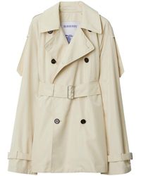 Burberry - Silk Short Trench Coat - Lyst