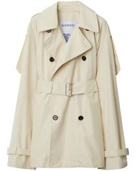 Burberry - Silk Short Trench Coat - Lyst