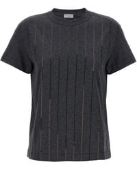 Brunello Cucinelli - Micro Sequin T-Shirt - Lyst