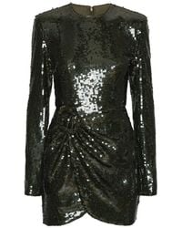 ROTATE BIRGER CHRISTENSEN - Embellished Round Neck Mini Dress - Lyst