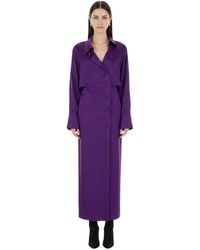 The Attico - Solid Shirt Collar Midi Dress - Lyst