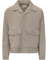 Brunello Cucinelli - Solid Shirt Collar Jacket - Lyst