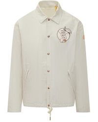 Moncler - Embroidered Shirt Collar Jacket - Lyst
