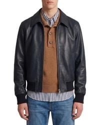 Ami Paris - Solid Leather Jacket - Lyst